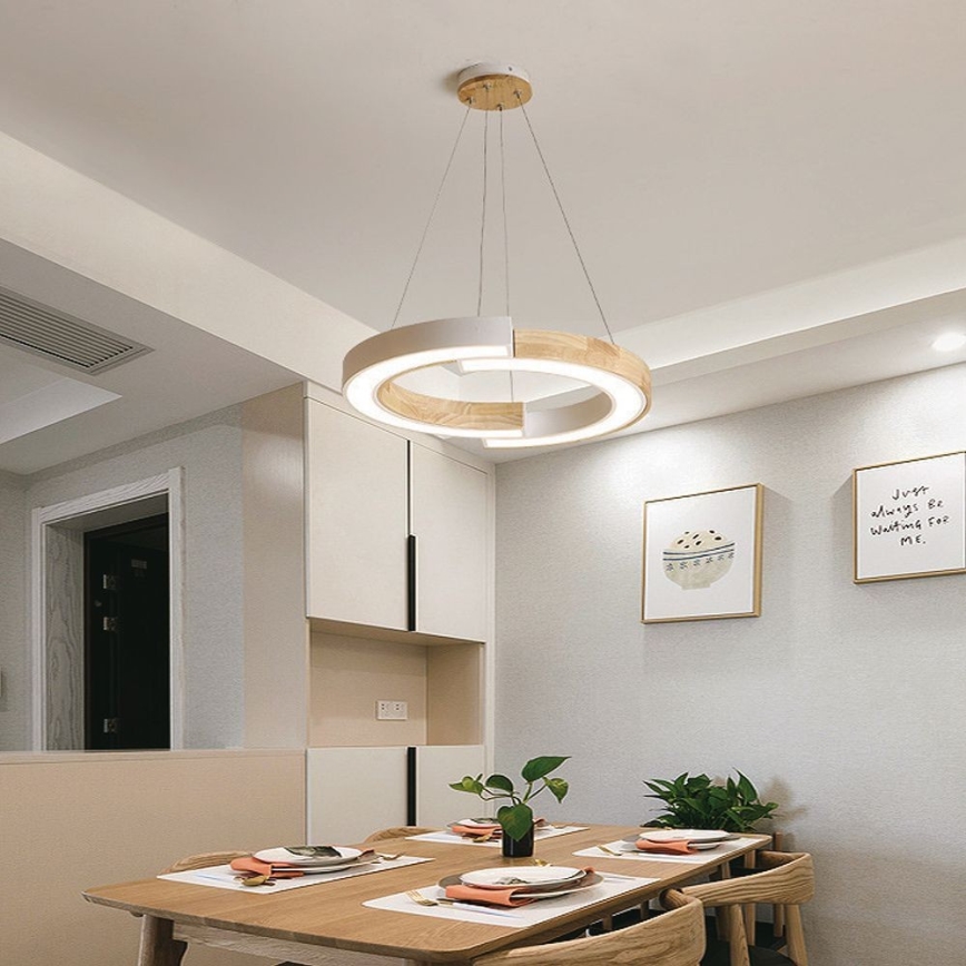 LED-kattokruunu johdossa LED/32W/230V 4000K valkoinen/puu