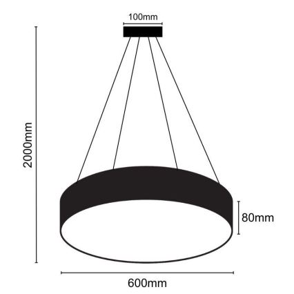 LED-kattokruunu johdossa LED/35W/230V 4000K halkaisija 60 cm