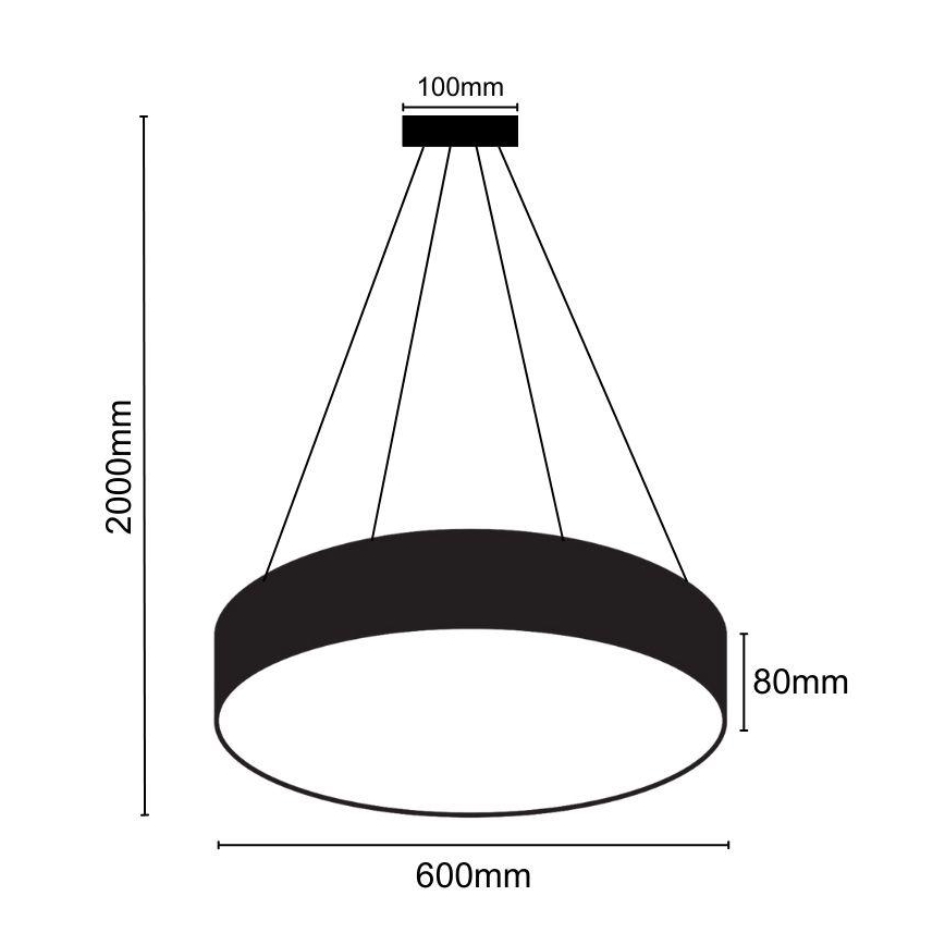 LED-kattokruunu johdossa LED/35W/230V 4000K halkaisija 60 cm