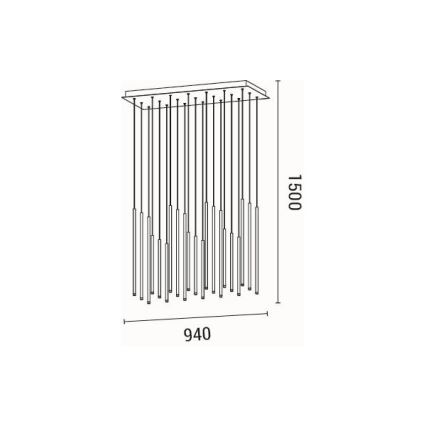 LED-kattokruunu johdossa LED/47W/230V 3000K