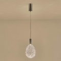LED-kattokruunu johdossa LED/6,3W/230V 3000K kiiltävä kromi halkaisija 14 cm