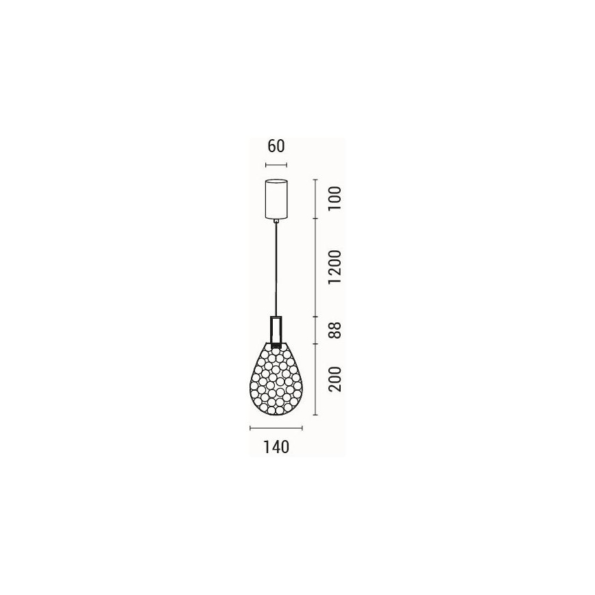 LED-kattokruunu johdossa LED/6,3W/230V 3000K kiiltävä kromi halkaisija 14 cm