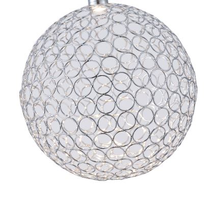 LED-kattokruunu johdossa LED/6,3W/230V 3000K kiiltävä kromi halkaisija 25 cm