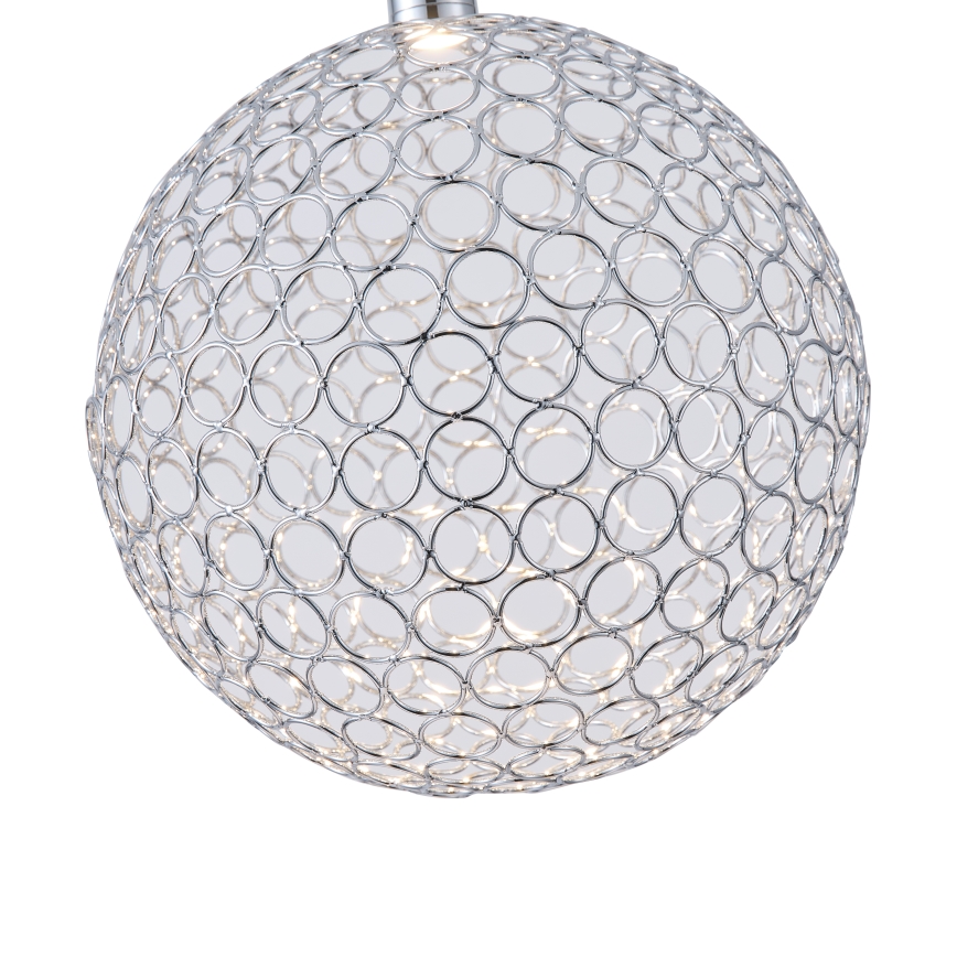 LED-kattokruunu johdossa LED/6,3W/230V 3000K kiiltävä kromi halkaisija 25 cm