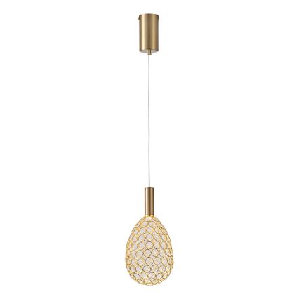 LED-kattokruunu johdossa LED/6,3W/230V 3000K kulta halkaisija 14 cm