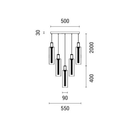 LED-kattokruunu johdossa LED/60W/230V 3000K