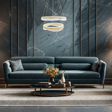 LED-kattokruunu johdossa LED/85W/230V halkaisija 60 cm kulta