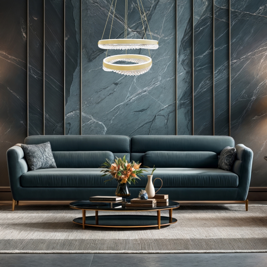 LED-kattokruunu johdossa LED/85W/230V halkaisija 60 cm kulta