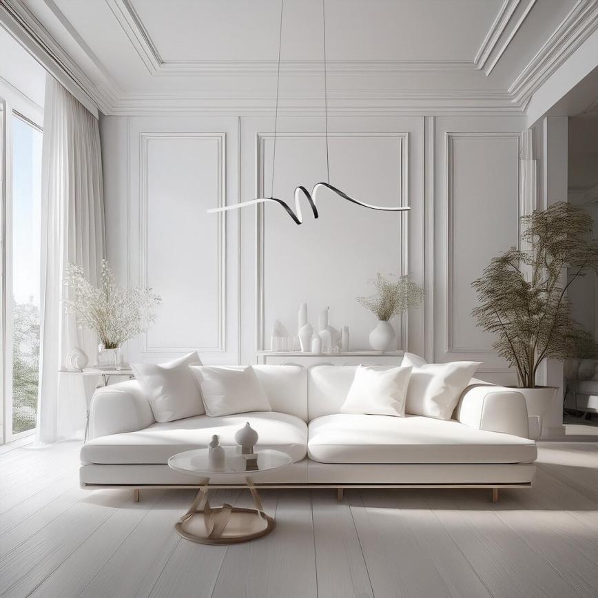 LED-kattokruunu johdossa LOOP LED/28W/230V musta