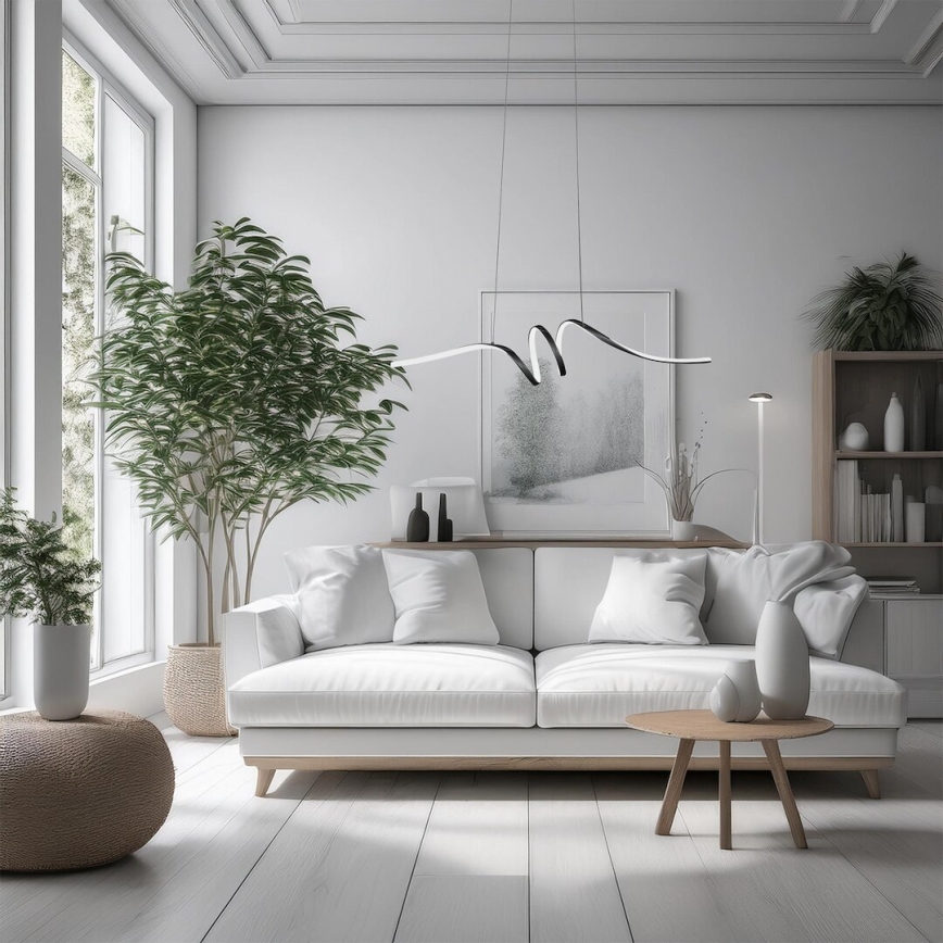 LED-kattokruunu johdossa LOOP LED/28W/230V musta