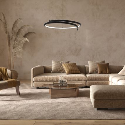LED-kattokruunu johdossa LORENZO LED/35W/230V musta