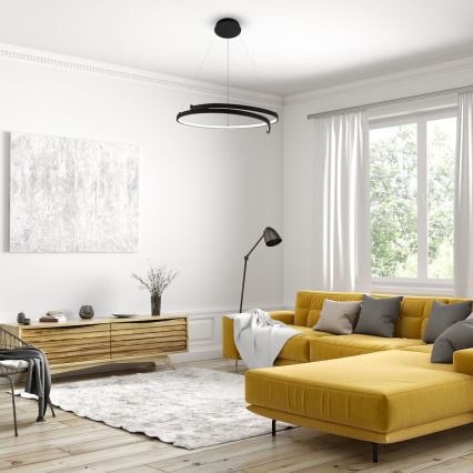 LED-kattokruunu johdossa LORENZO LED/35W/230V musta