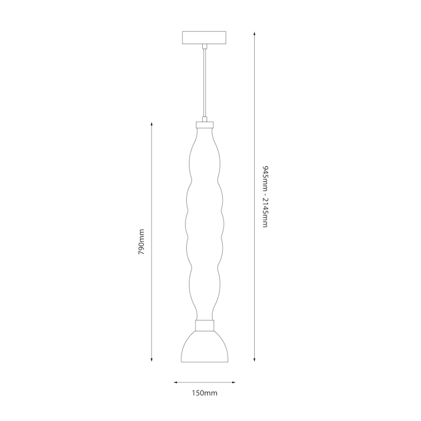 LED-kattokruunu johdossa LUCCO LED/18W/230V halkaisija 15 cm kulta