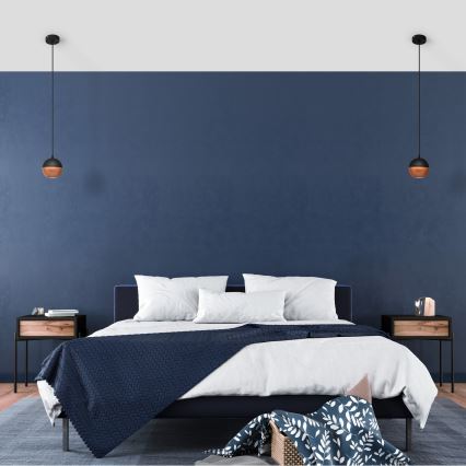 LED-kattokruunu johdossa MIDWAY 1xGU10/4,8W/230V musta/kupari