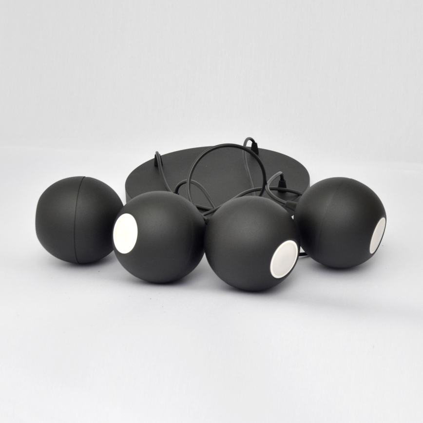 LED-kattokruunu johdossa MIDWAY 4xGU10/4,8W/230V musta