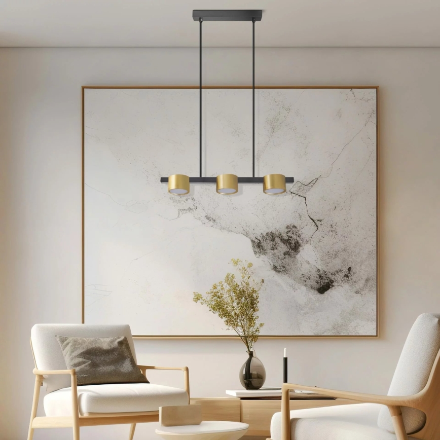 LED-kattokruunu johdossa MIRELLA 3xGX53/6W/230V kulta/musta