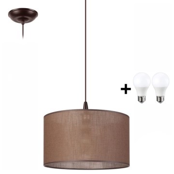 LED-kattokruunu johdossa NOEL 1xE27/60W/230V ruskea