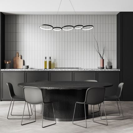 LED-kattokruunu johdossa OLYMPIA 5xLED/10W/230V musta