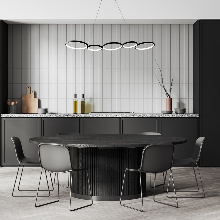 LED-kattokruunu johdossa OLYMPIA 5xLED/10W/230V musta