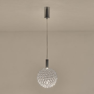 LED-kattokruunu johdossa PERFORATO LED/6,3W/230V 3000K kiiltävä kromi halkaisija 20 cm