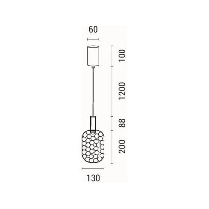 LED-kattokruunu johdossa PERFORATO LED/6,3W/230V 3000K kulta halkaisija 13 cm