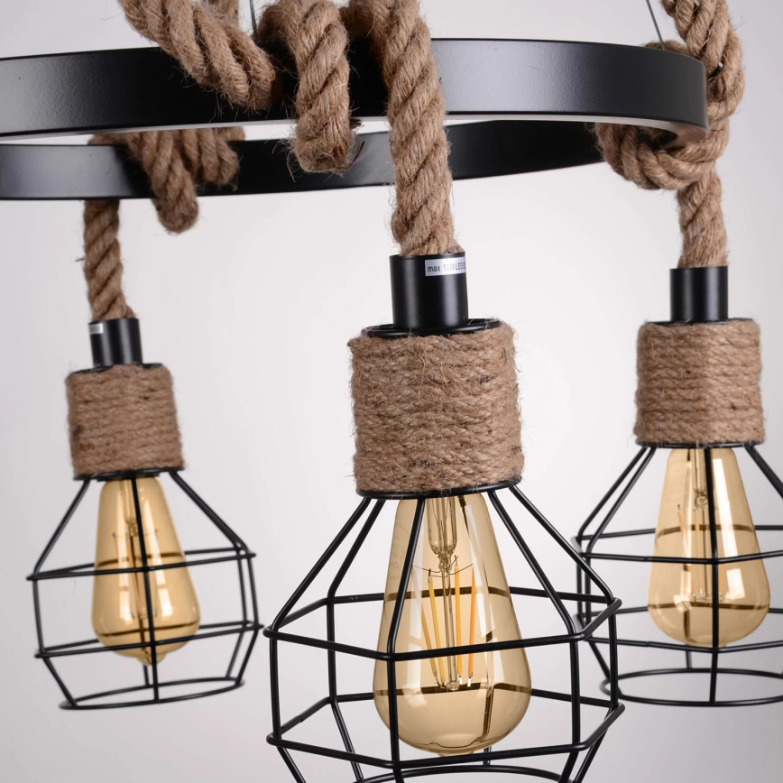 LED-kattokruunu johdossa ROPE ALEGRA 4xE27/10W/230V