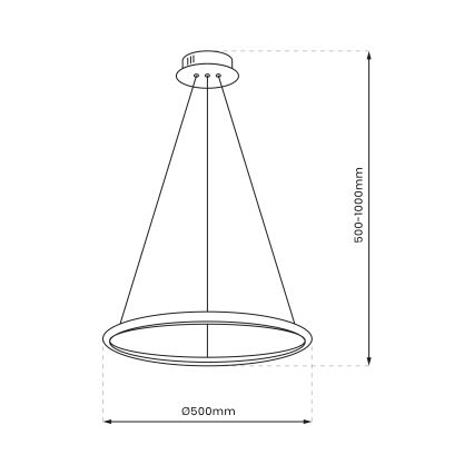 LED-kattokruunu johdossa ROTONDA LED/27W/230V kiiltävä kromi