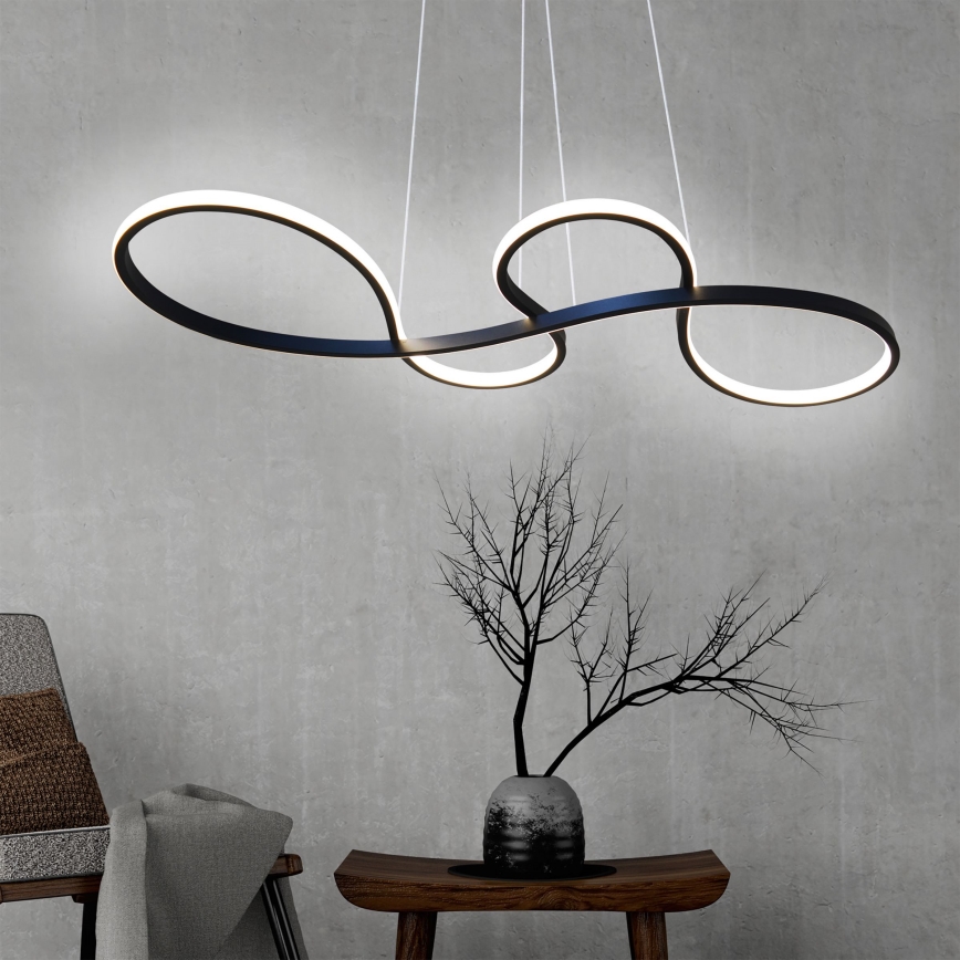 LED-kattokruunu johdossa SALSA LED/38W/230V 4000K musta