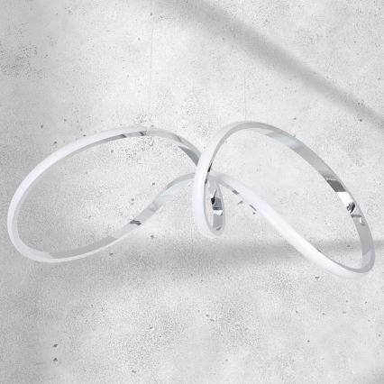 LED-kattokruunu johdossa TESORO LED/48W/230V kiiltävä kromi