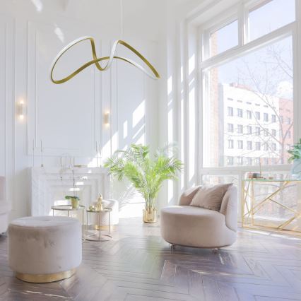 LED-kattokruunu johdossa TESORO LED/48W/230V kultainen