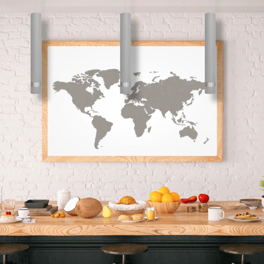 LED-kattokruunu johdossa TUBA 1xGU10/4,8W/230V harmaa/kiiltävä kromi