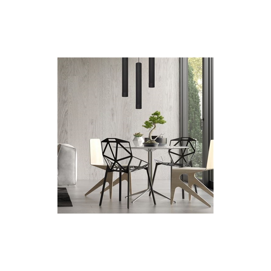 LED-kattokruunu johdossa TUBA 1xGU10/4,8W/230V musta