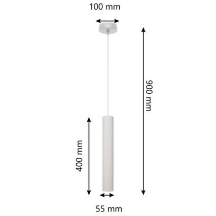 LED-kattokruunu johdossa TUBA 1xGU10/4,8W/230V valkoinen