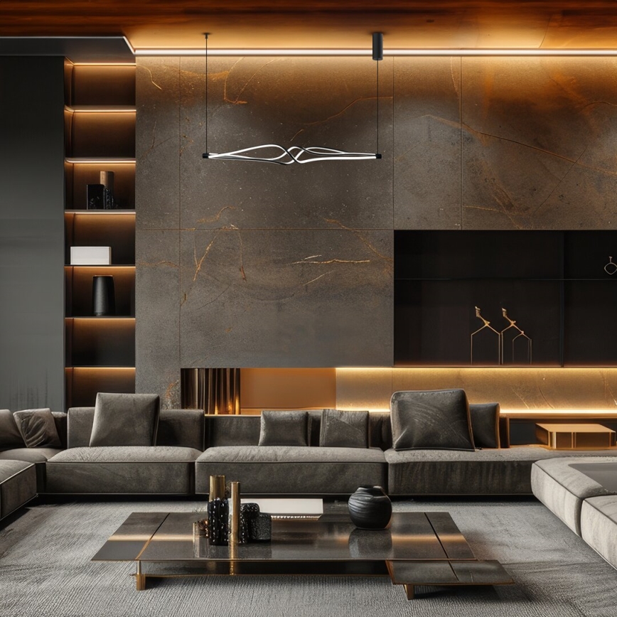 LED-kattokruunu johdossa TWISTER LED/56W/230V musta