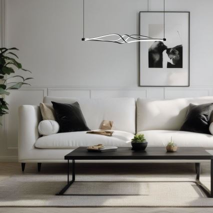 LED-kattokruunu johdossa TWISTER LED/56W/230V musta