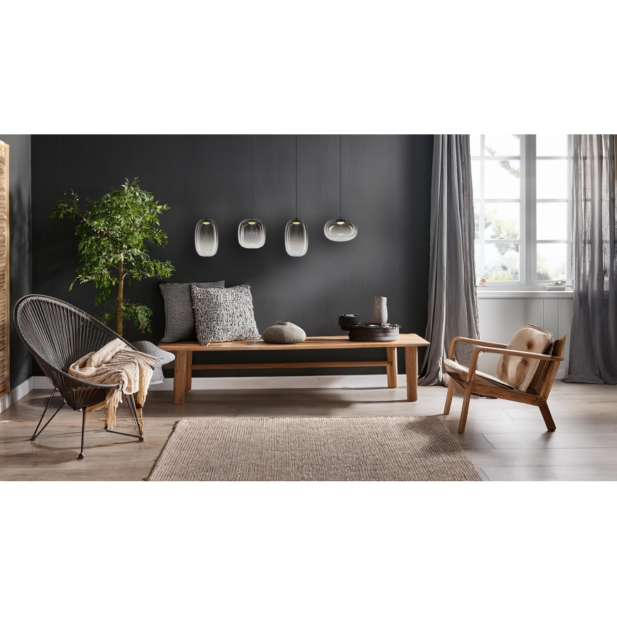 LED-kattokruunu johdossa VASO LED/15W/230V musta/savuinen