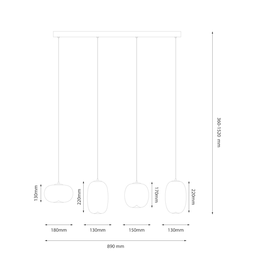 LED-kattokruunu johdossa VASO LED/15W/230V valkoinen