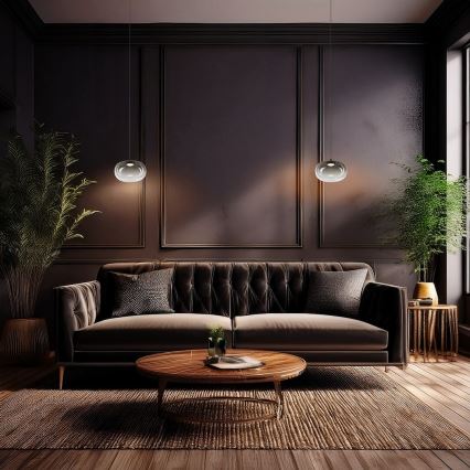 LED-kattokruunu johdossa VASO LED/4W/230V halkaisija 18 cm musta/savuinen