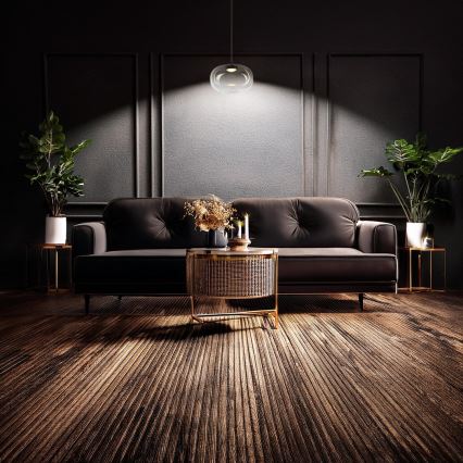 LED-kattokruunu johdossa VASO LED/4W/230V halkaisija 18 cm musta/savuinen