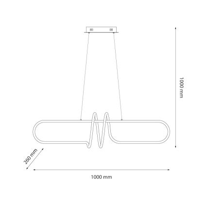 LED-kattokruunu johdossa VERTIGO LED/54W/230V musta
