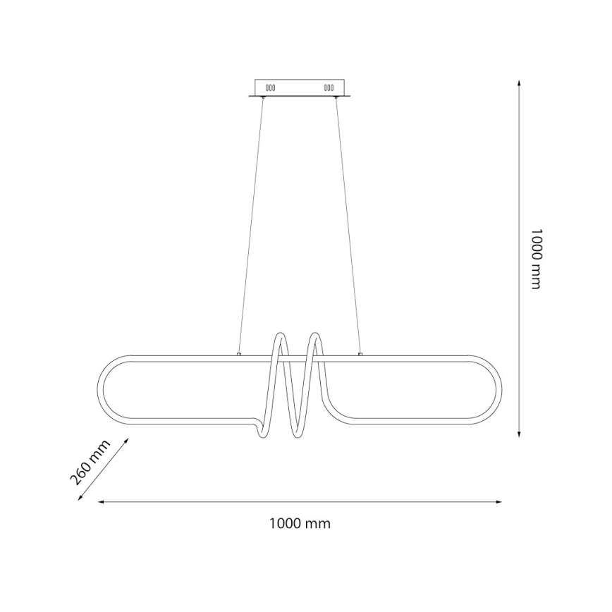 LED-kattokruunu johdossa VERTIGO LED/54W/230V musta