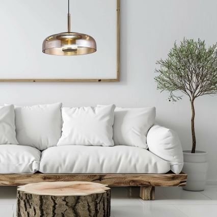 LED-kattokruunu johdossa VETRO LED/6W/230V halkaisija 23 cm beige/musta