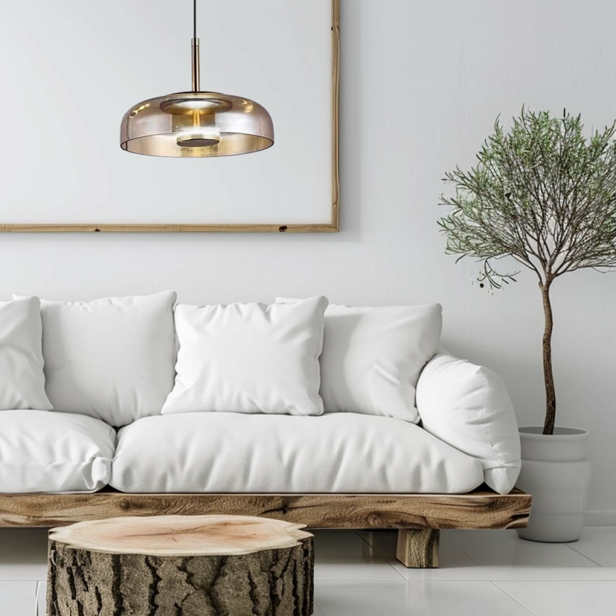 LED-kattokruunu johdossa VETRO LED/6W/230V halkaisija 23 cm beige/musta