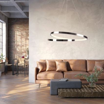 LED-kattokruunu johdossa ZEFIRA LED/40W/230V 4000K halkaisija 50 cm kiiltävä kromi