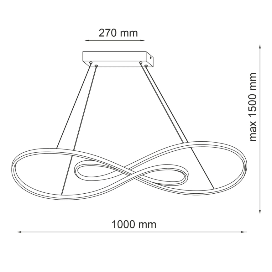 LED-kattokruunu johdossa ZUMBA LED/50W/230V kulta