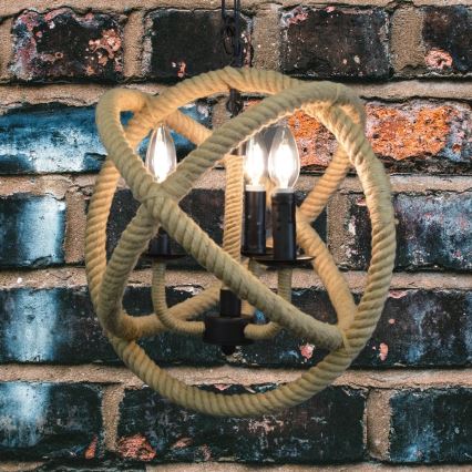 LED Kattokruunu ketjussa ROPE GLOBO 3xE14/4,3W/230V