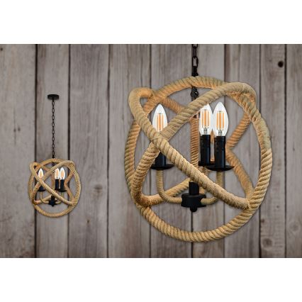 LED Kattokruunu ketjussa ROPE GLOBO 3xE14/4,3W/230V