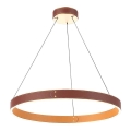 LED-kattokruunu LEATHER LED/47,8W/230V ruskea/oranssi