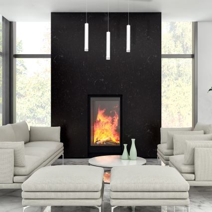 LED-kattokruunu narussa ALBA 3xLED/15W/230V valkoinen