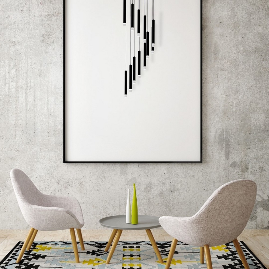 LED-kattokruunu narussa CARBON 12xLED/12W/230V